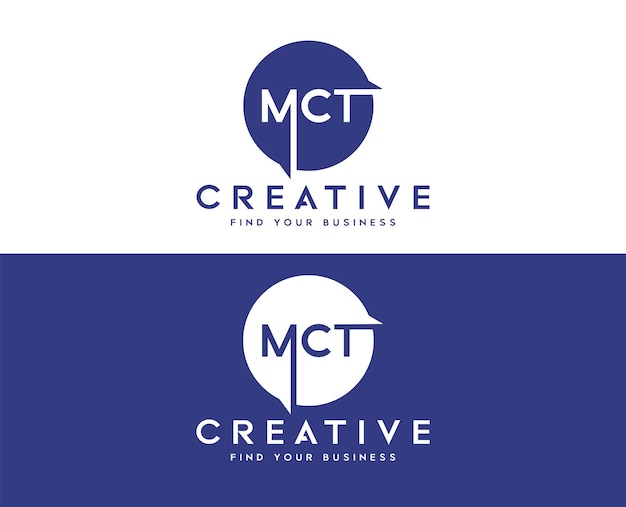 Letter M C T typography logo design vector