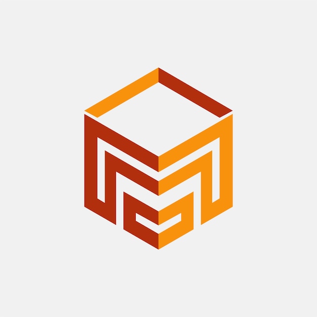 Vector letter m cube logo. m icon abstract.