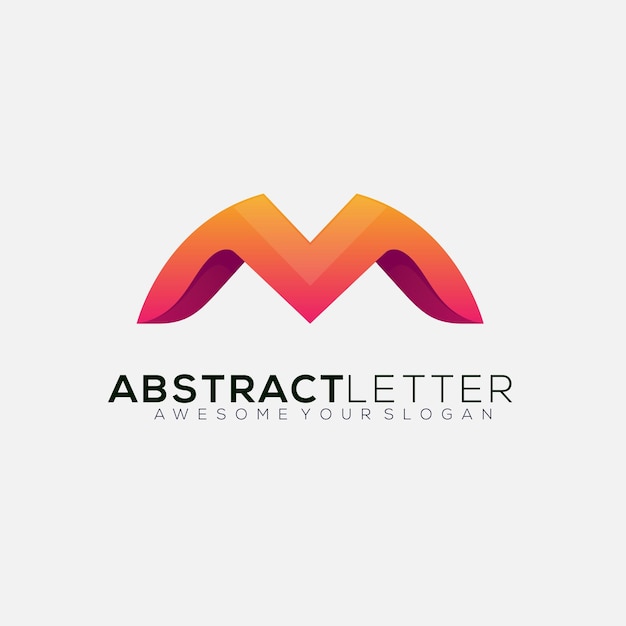 Letter m design logo gradient colorful