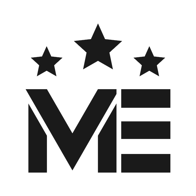 Letter m e logo design