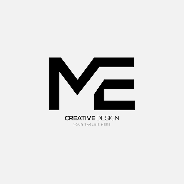 Vector letter m e simple shape monogram logo