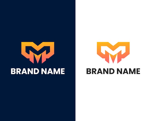 letter m en p modern logo ontwerpsjabloon