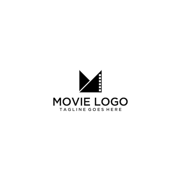 Letter m film logo design vector