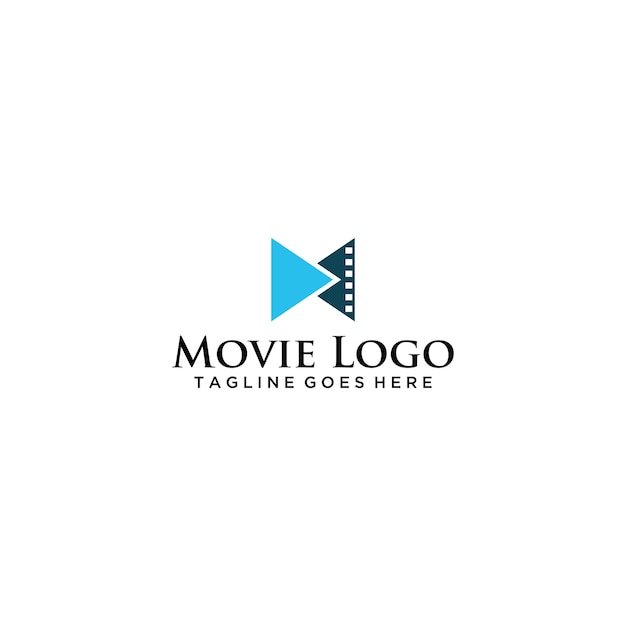 Letter M film logo design vector