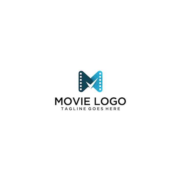 Letter M film logo ontwerp vector