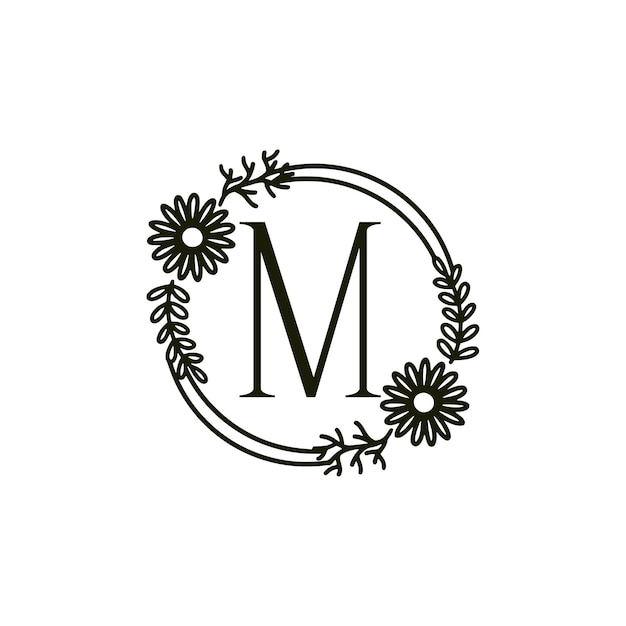 Vector letter m floral logo