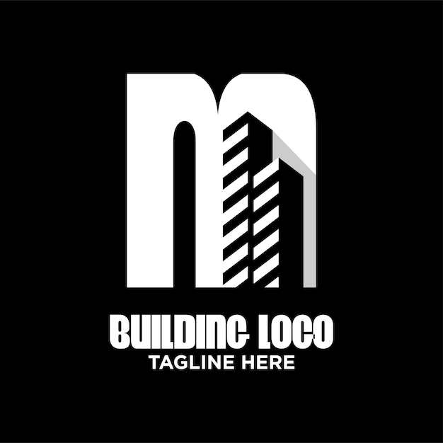 Letter M gebouw Logo ontwerp sjabloon inspiratie, vectorillustratie.