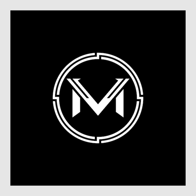 Letter m initials logo design in circle