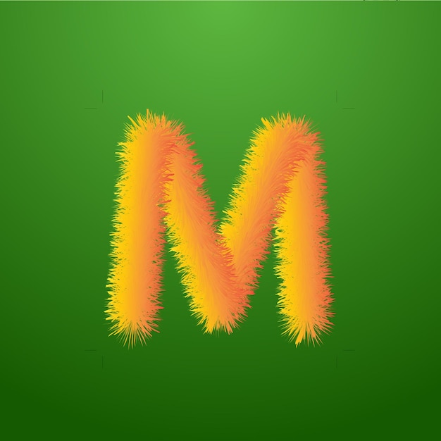 字母 m 在綠色背景上,字母 m