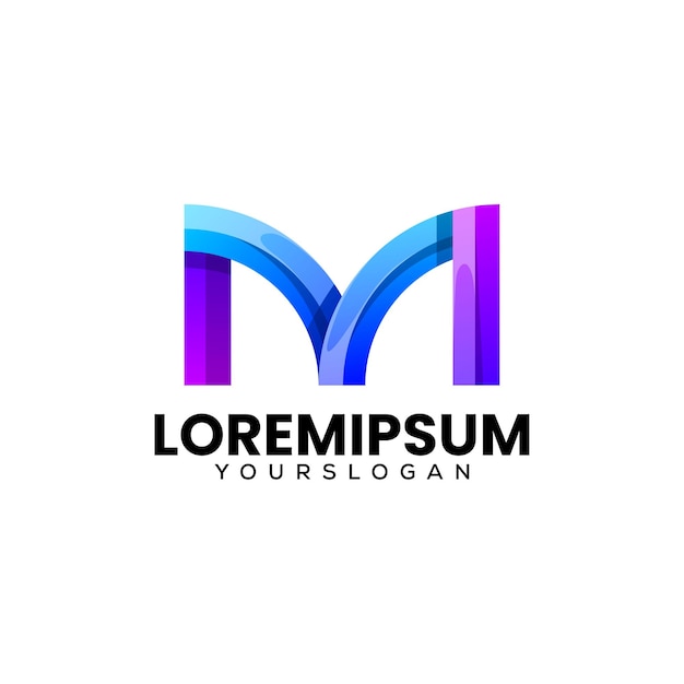 letter m kleurrijk pictogram logo ontwerp
