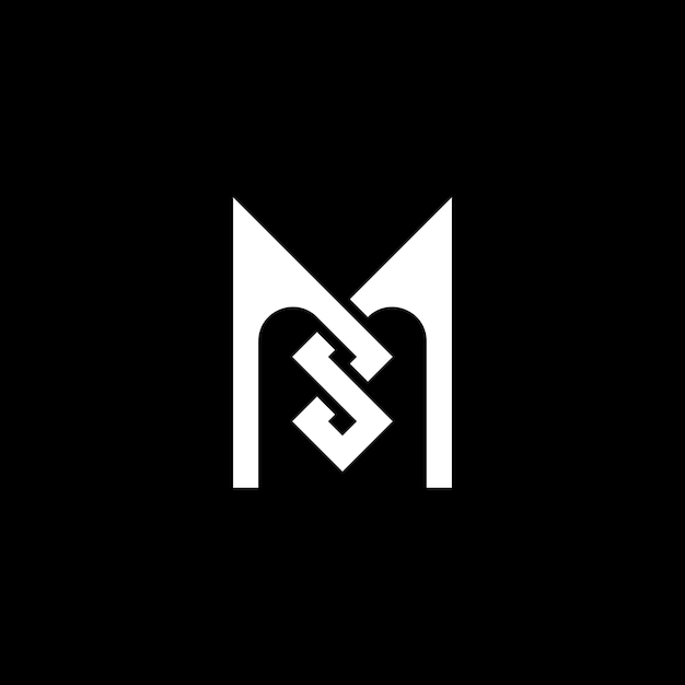 글자 M 노트 라인 모노그램 로고 디자인
