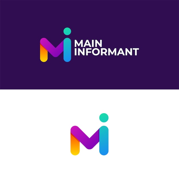 letter m and letter i combine logo