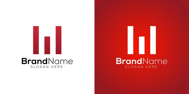 Letter M line growth logo design template