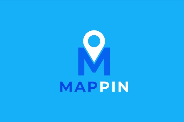 Letter m location mark vector template logo design