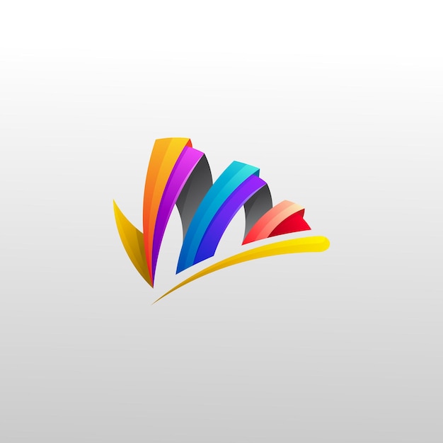 Letter M logo design colorful abstract M logo