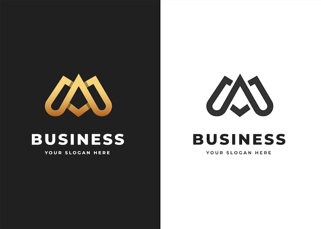 Letter A or M logo design template monogram concept