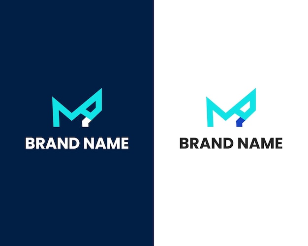 文字 m とロゴのデザイン テンプレート