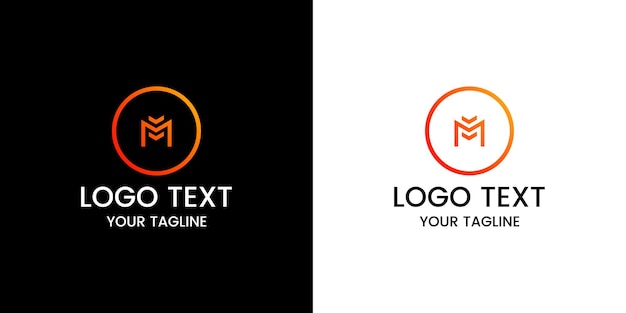 편지 M 로고 디자인 매체