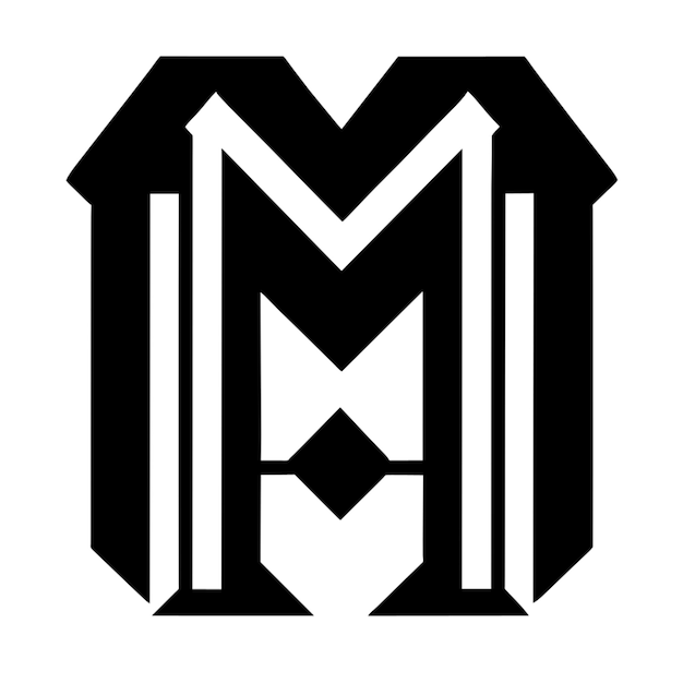 Letter m logo design with architecture element vector illustration