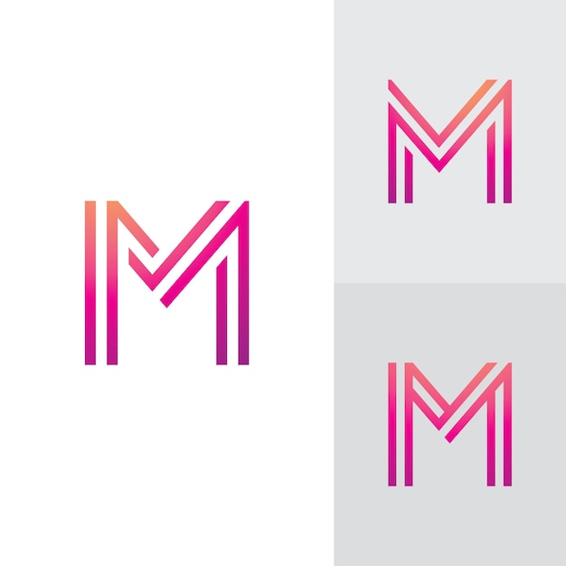 편지 M 로고 아이콘 디자인 서식 파일 요소