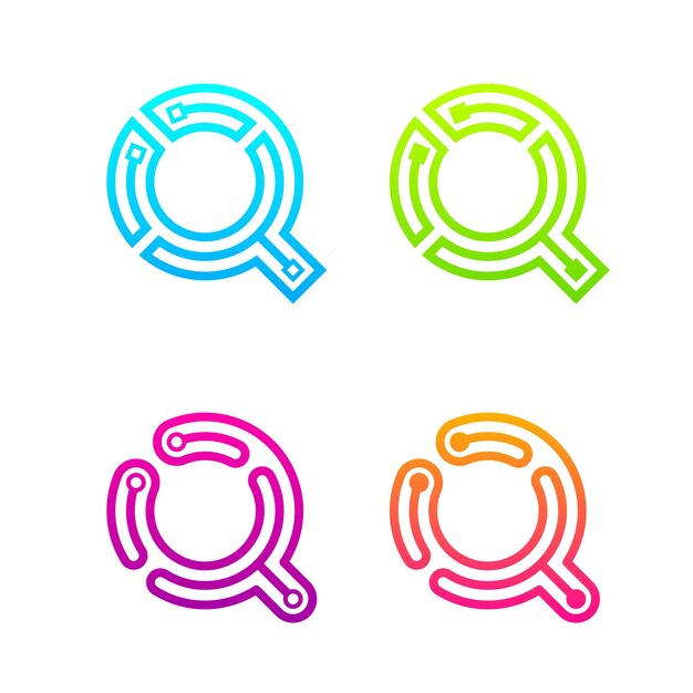 Letter M-logo-ontwerp met verbinding met drie lijnen en punten voor technologie en digitaal zakelijk bedrijf