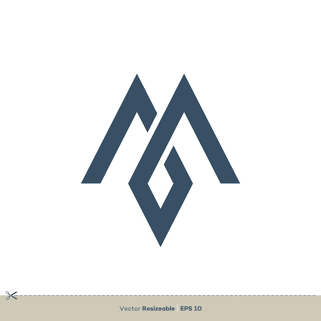 Вектор дизайна логотипа буквы M EPS 10