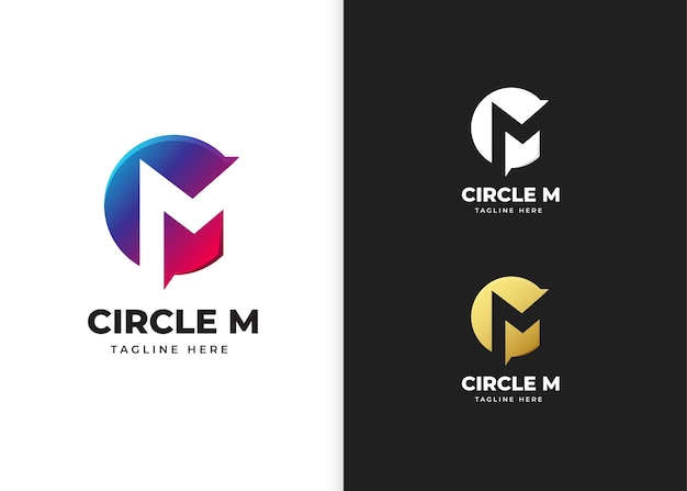 Vector letter m logo vector illustration with circle shape design