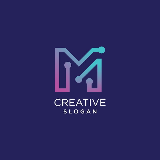 Letter M logo vector met modern creatief en eenvoudig idee