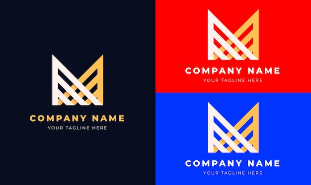 Letter M logo with different colors and 100 fully editable file