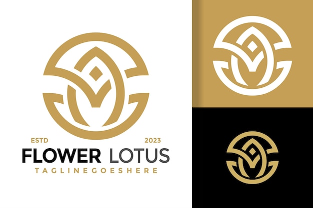 Letter A and M lotus flower logo design vector symbol icon illustration