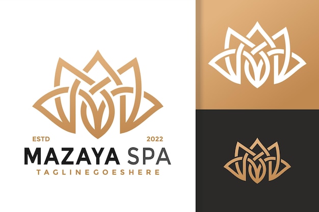 Vector letter m lotus nature spa logo design vector illustratie template