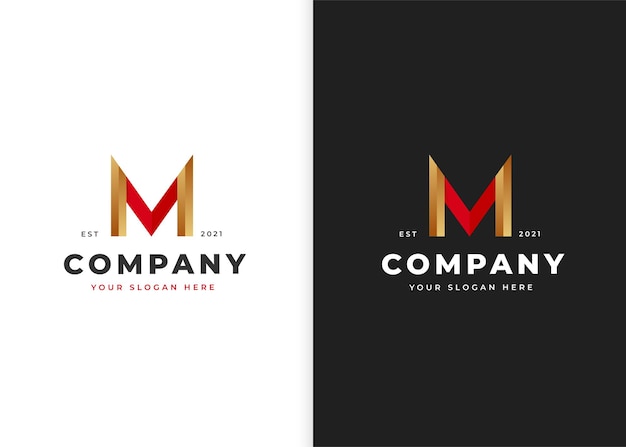 Letter M luxury logo design template. Vector illustrations