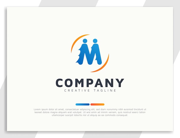 Letter m mensen team logo concept