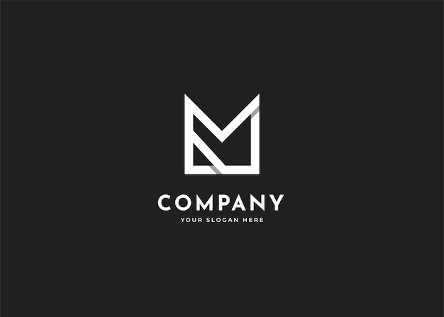 Letter M minimalistisch logo ontwerpsjabloon lijn concept