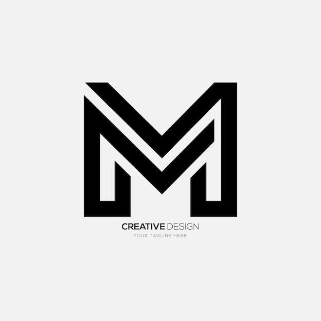 Letter M moderne lijntekeningen logo creatief uniek minimaal monogram logo