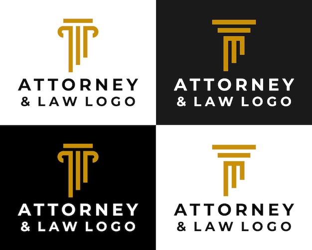 Letter m monogram attorney and law logo design.