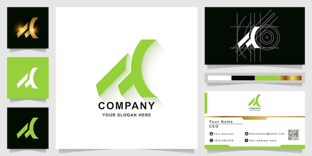 名刺デザインの文字AまたはMモノグラムロゴテンプレート