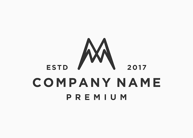 Letter m mountain logo design vector illustration template