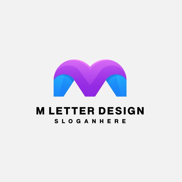 Vector letter m ontwerp logo kleurovergang kleurrijk