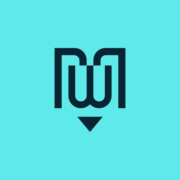 Логотип буквы M карандаш