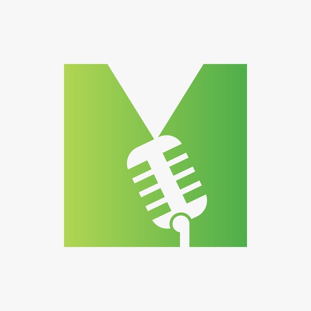 Vector letter m podcast logo music symbol vector template