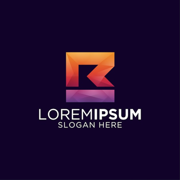 남성 스타일의 편지 M과 R 로고 디자인 화려한 그라데이션 컬러 M과 R