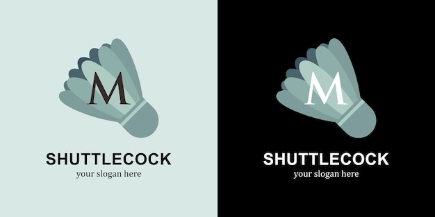 Letter m shuttlecock logo design