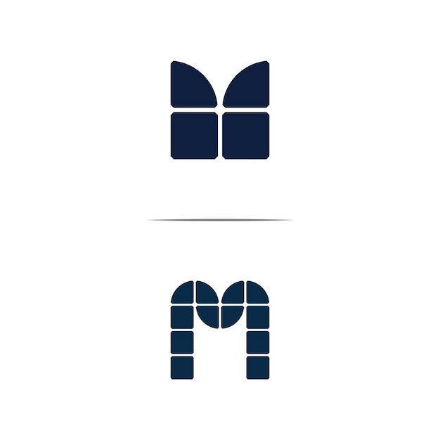 Letter M Solar panel logo design