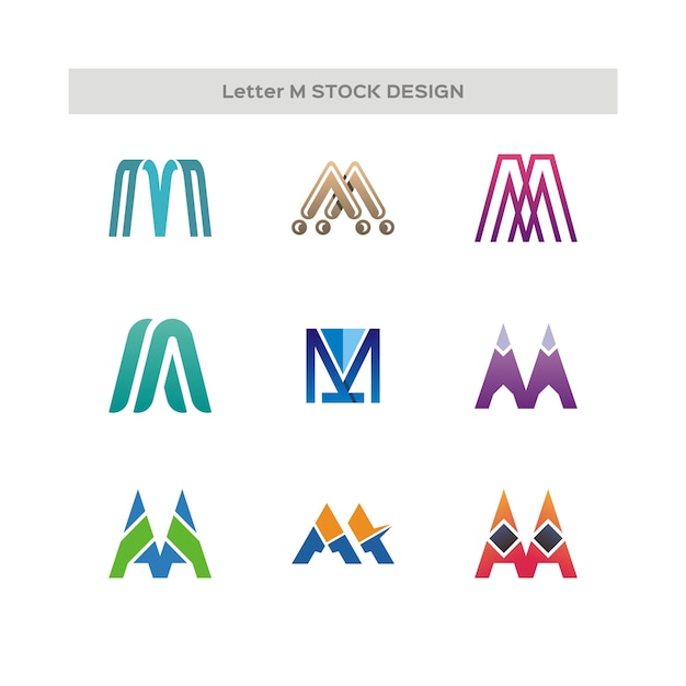 Lettera m stock logo design