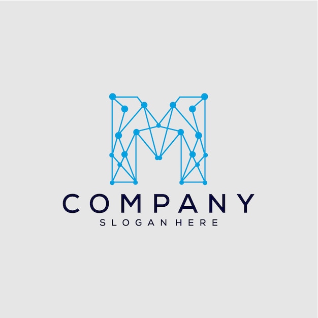 letter m tech logo ontwerp Vector sjabloon