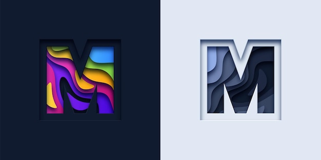 Vector letter m typography logo