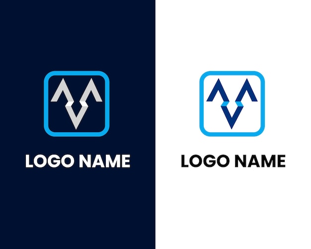 letter m and v gaming modern business logo design template