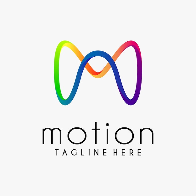 Vector letter m voor motion infinity logo ontwerp