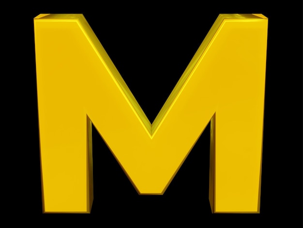 Vector a letter m with a black background